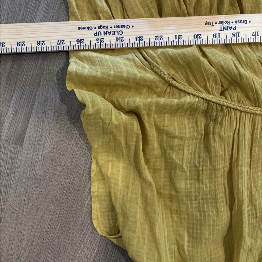 Zara 100% Cotton Oversized Kaftan Mustard Structured Dress M/L - Picture 6 of 9